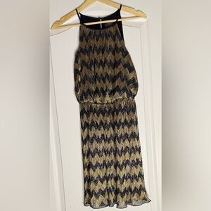Guess Black and Gold Mini Dress, Size 2